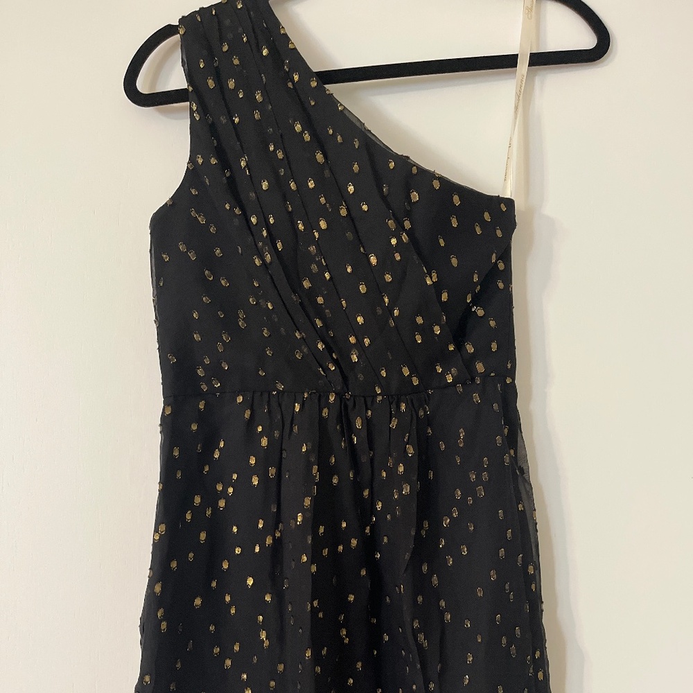 Black & Gold one shoulder dress